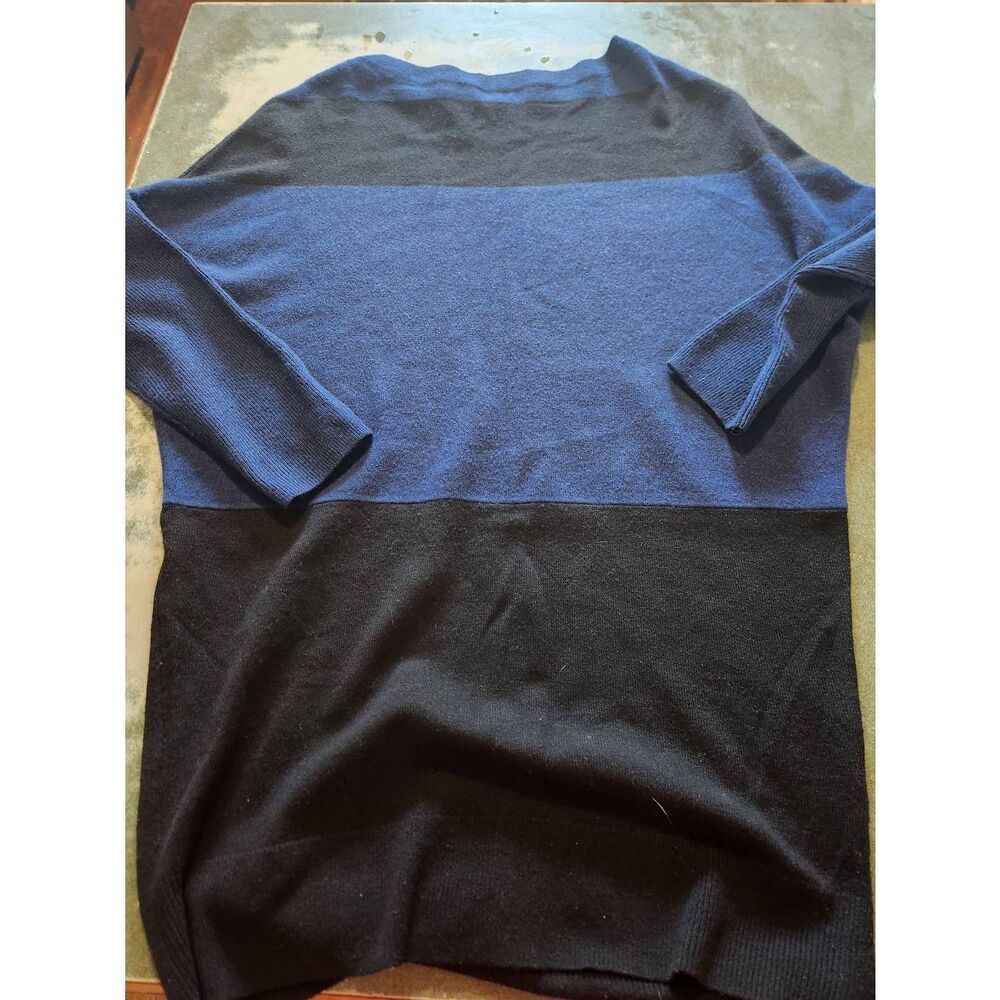 HATCH Maternity Agyness  blue&black Striped  Cashmere blend Sweater Dress O/S